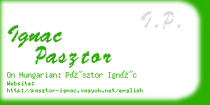 ignac pasztor business card